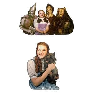 Wizard of Oz Cast 2 Acrylic Magnets 1997 Turner Movie Memorabilia Wicked